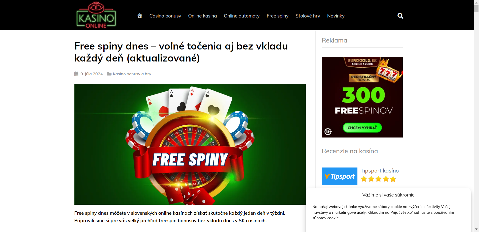 bezplatný bonus kasino